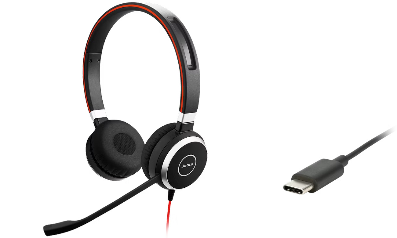 Zestaw słuchawkowy Jabra Evolve 40 USB-C UC Stereo - Widok z przodu pod kątem