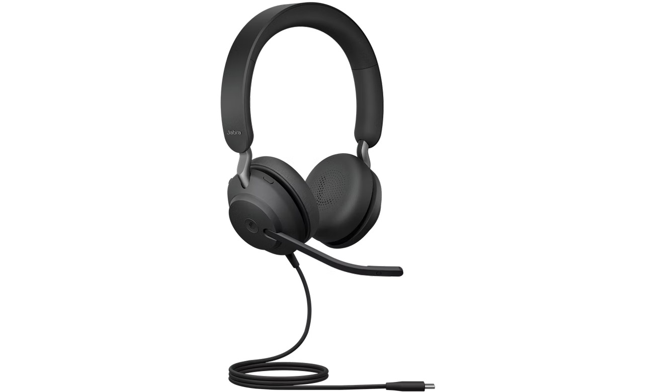 Słuchawki biurowe Jabra Evolve2 40 MS - Widok od przodu pod kątem