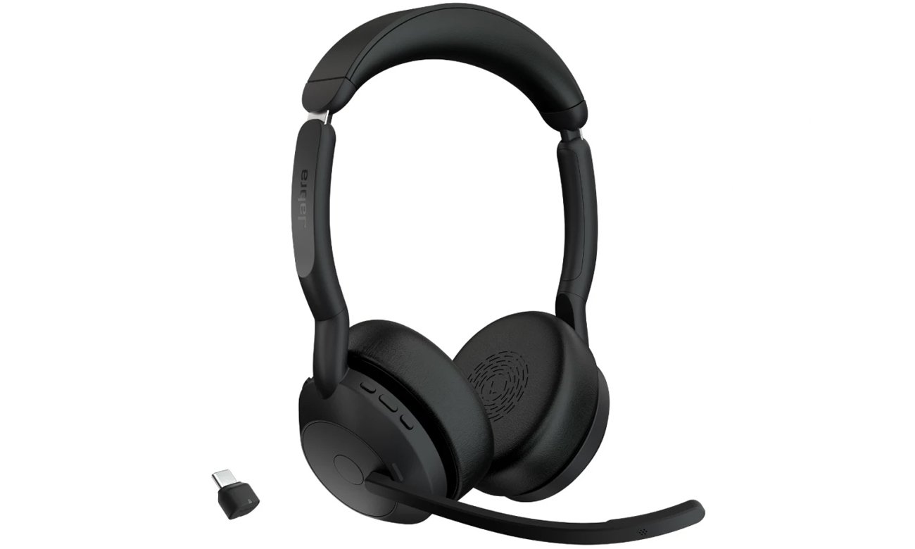 Zestaw słuchawkowy Jabra Evolve2 55 USB-C Stereo UC + adapter - Widok od przodu pod kątem