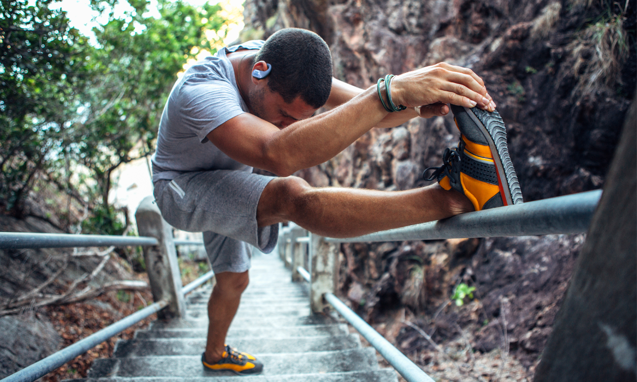 Słuchawki bezprzewodowe JBL Endurance PEAK 3 Niebieskie - Grafika lifestyle