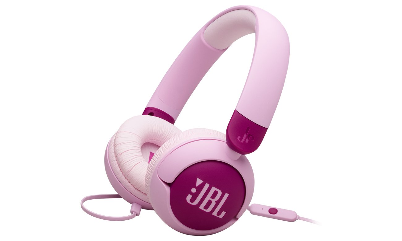 Słuchawki przewodowe JBL Junior 320 Fioletowe - Widok od przodu pod kątem