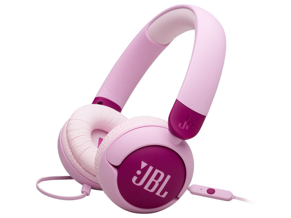 Słuchawki przewodowe JBL Junior 320 Fioletowe - Widok od przodu pod kątem