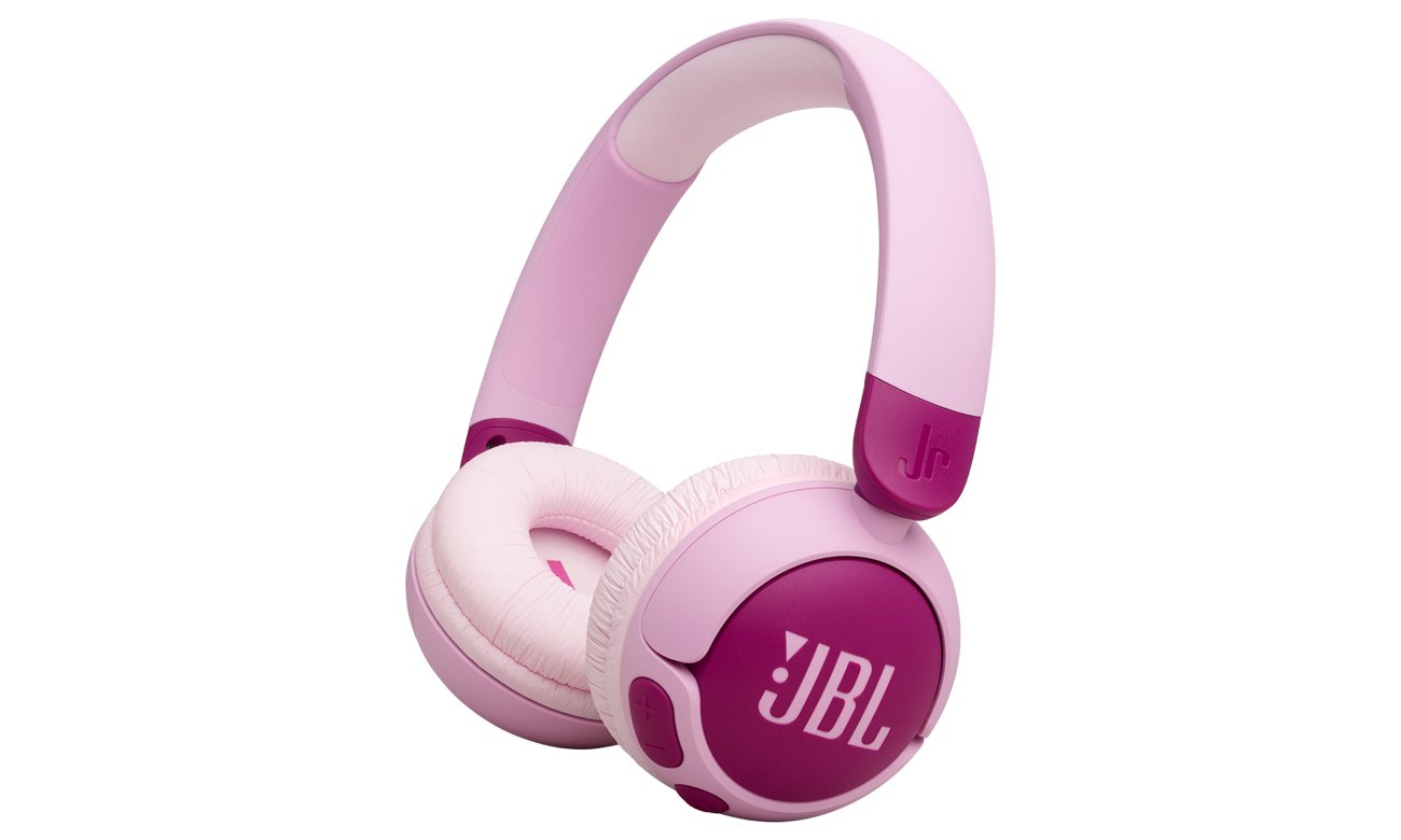 Słuchawki bezprzewodowe JBL Junior 320BT Fioletowe - Widok od przodu pod kątem