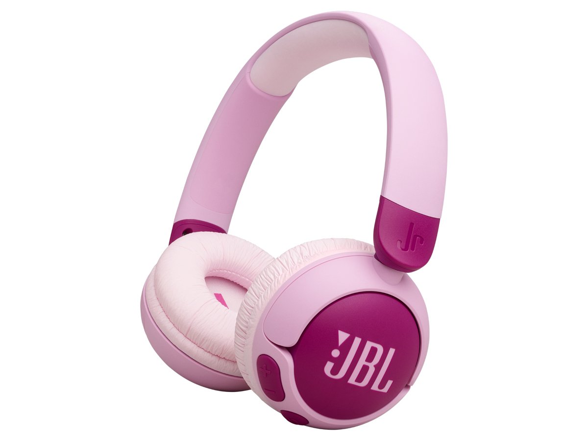 Słuchawki bezprzewodowe JBL Junior 320BT Fioletowe - Widok od przodu pod kątem