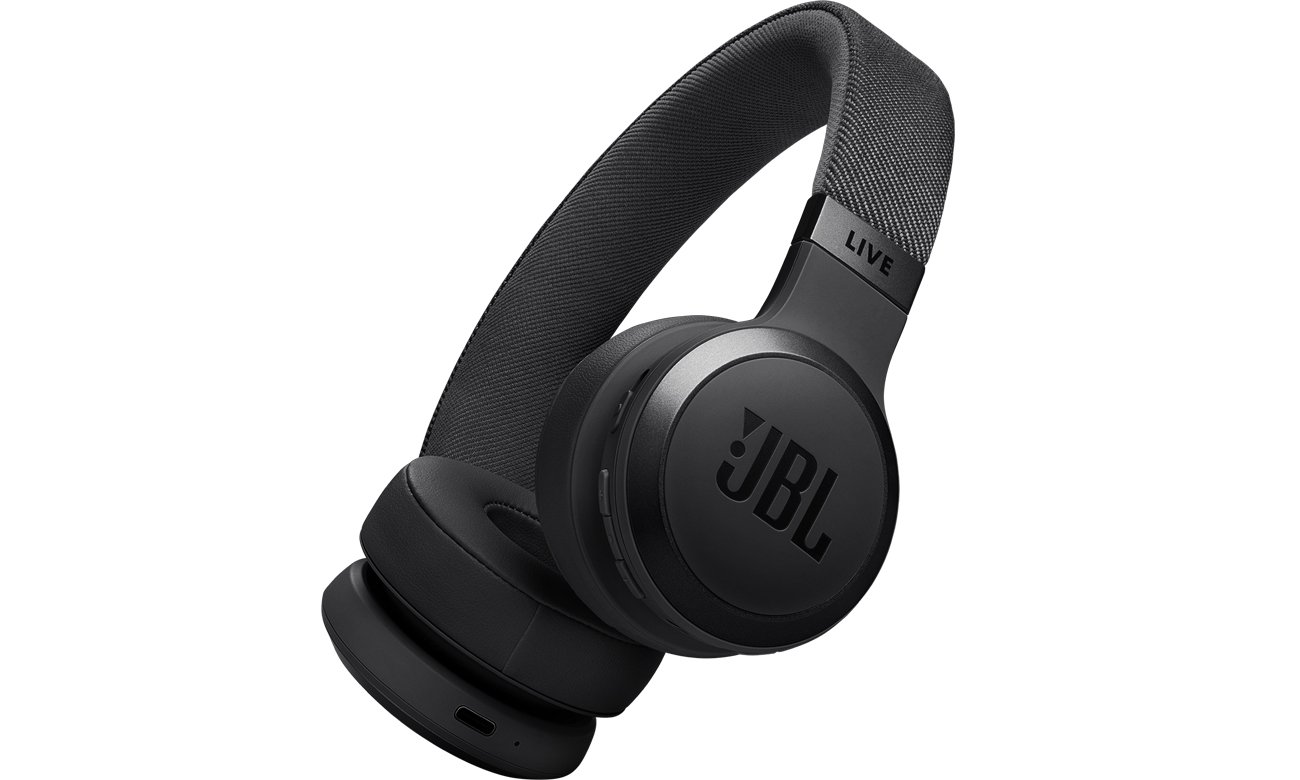 Słuchawki bezprzewodowe JBL Live 670NC Czarne - Widok od przodu pod kątem