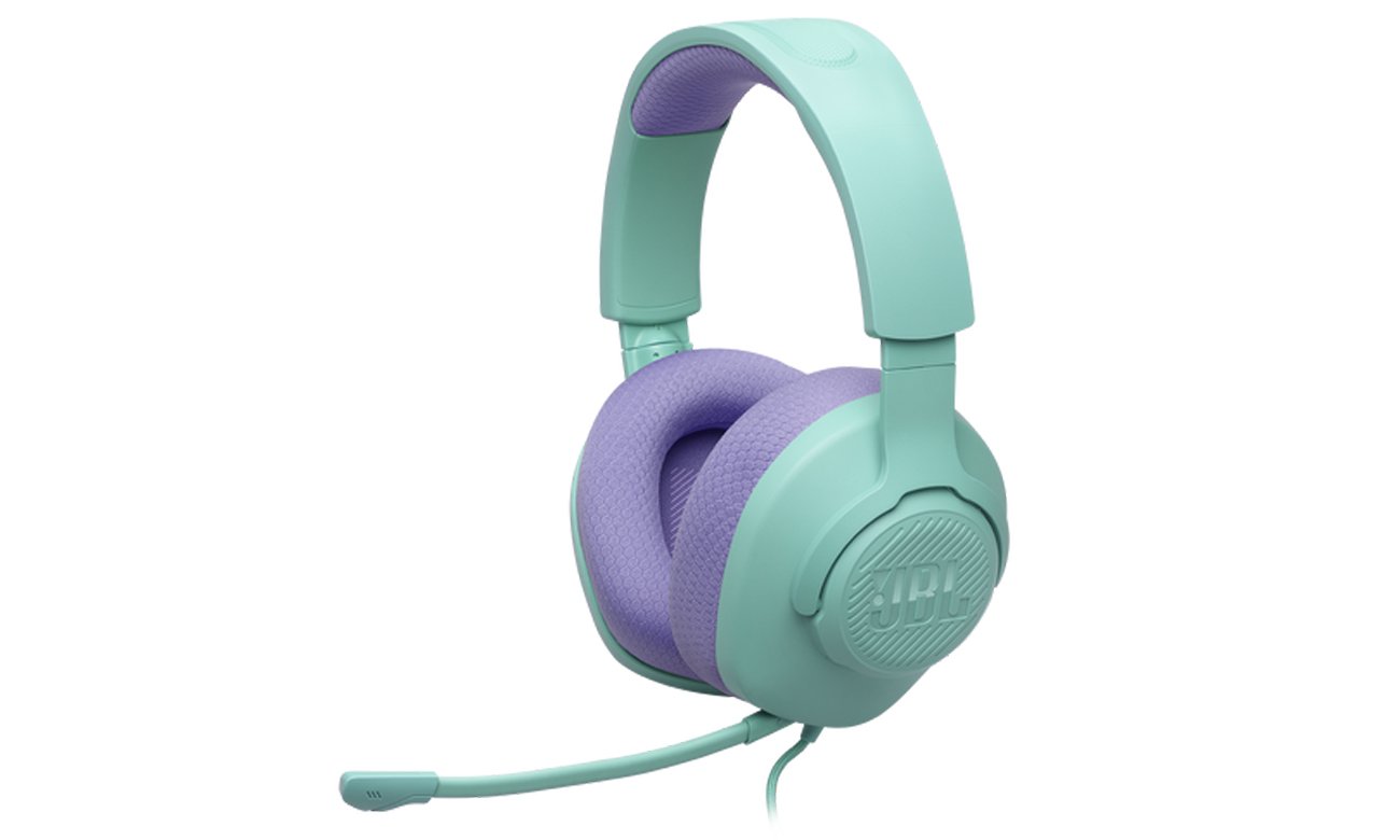 Zestaw słuchawkowy JBL Quantum 100 M2 Turkusowy - Widok od przodu pod kątem