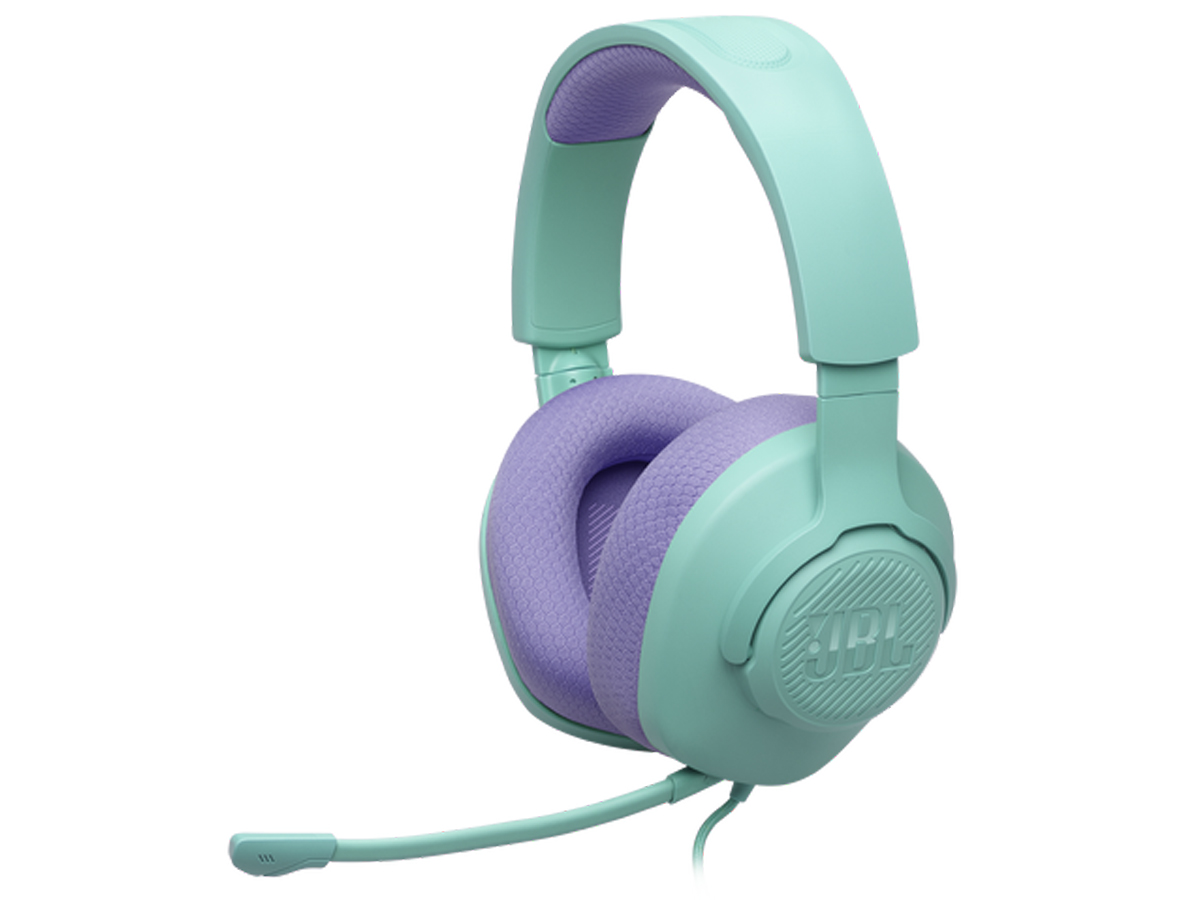 Zestaw słuchawkowy JBL Quantum 100 M2 Turkusowy - Widok od przodu pod kątem