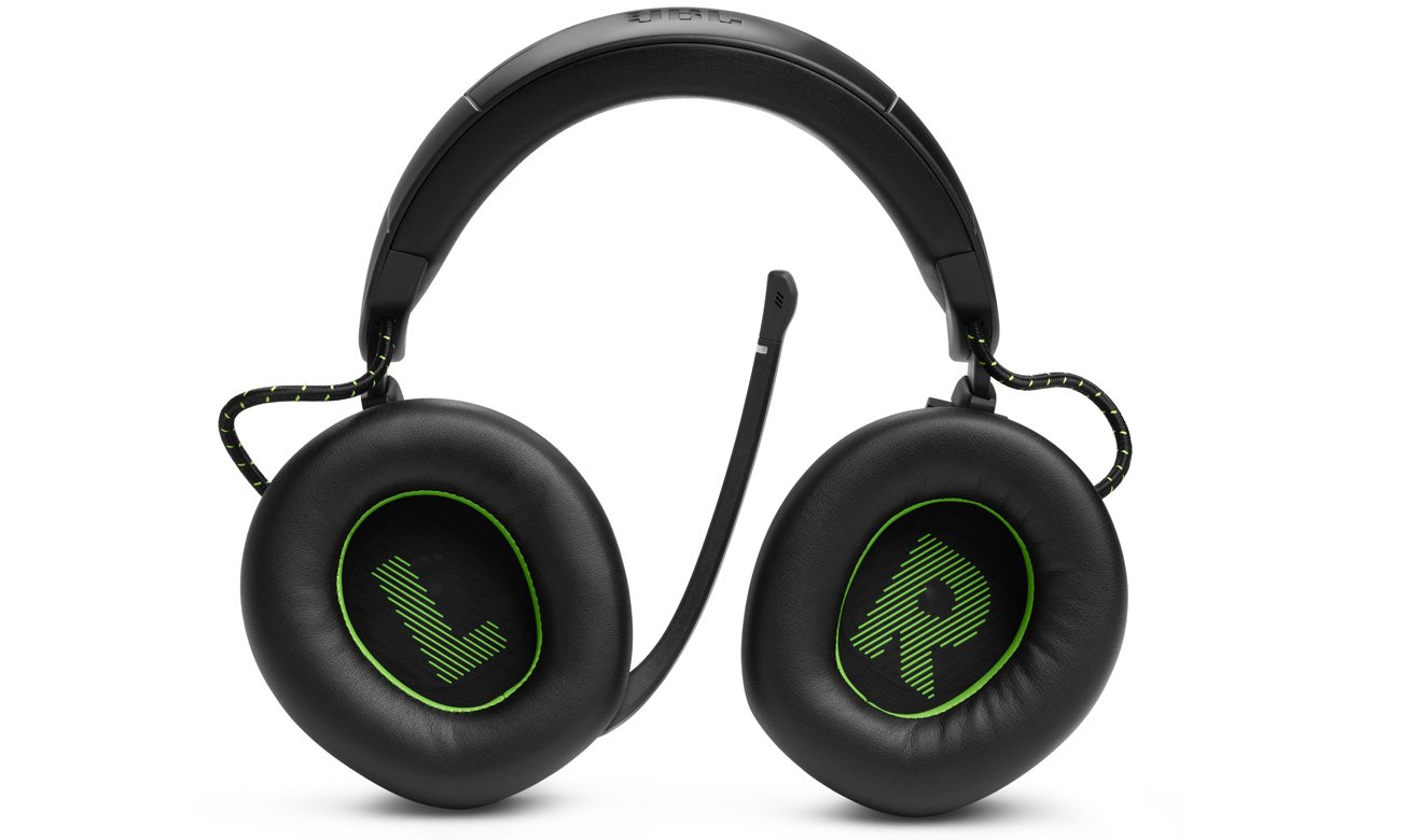 Bezprzewodowy zestaw słuchawkowy JBL Quantum 910X dla Xbox - Widok od przodu i z nausznikami od wewnątrz