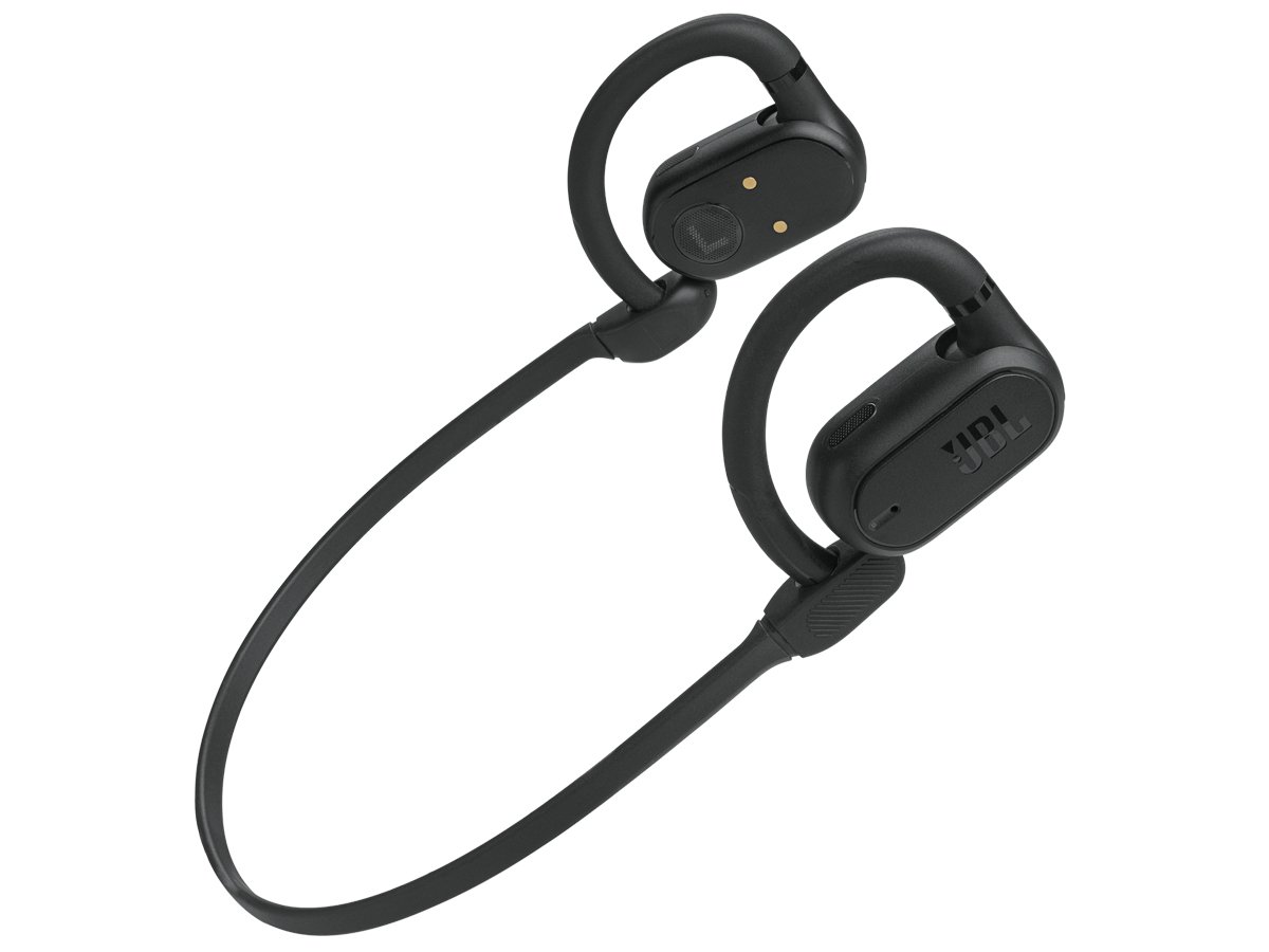 Słuchawki bezprzewodowe JBL Soundgear Sense Czarne - Widok lewej i prawej słuchawki z opaską