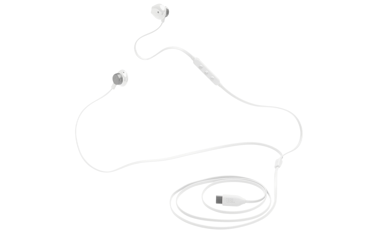 Słuchawki przewodowe JBL Tune 305C USB-C Białe - Widok ogólny