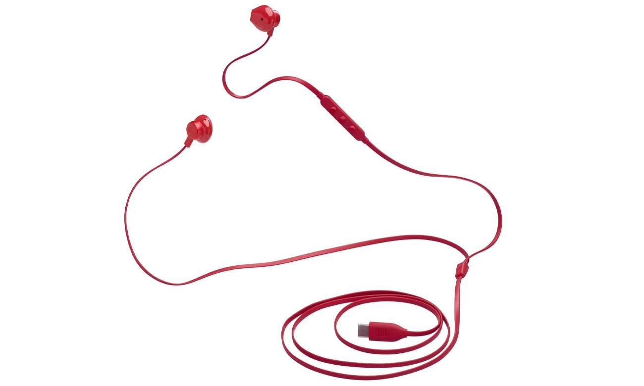 Słuchawki przewodowe JBL Tune 305C USB-C Czerwone - Widok ogólny
