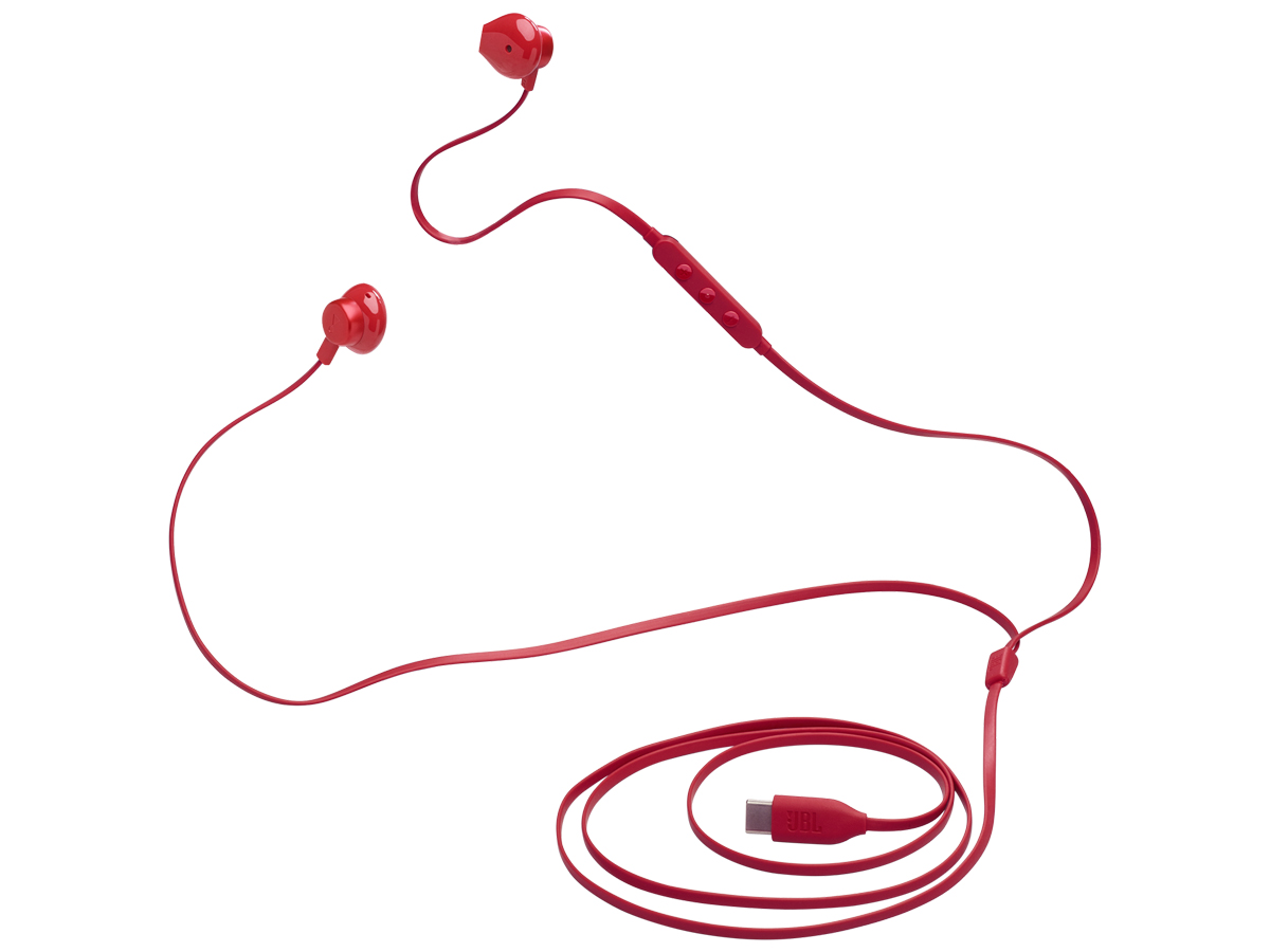 Słuchawki przewodowe JBL Tune 305C USB-C Czerwone - Widok ogólny