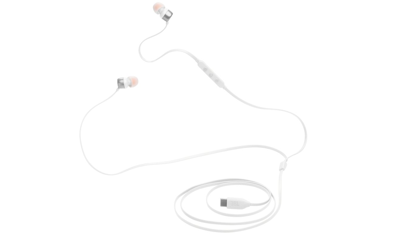 Słuchawki przewodowe JBL Tune 310C USB-C Białe - Widok ogólny