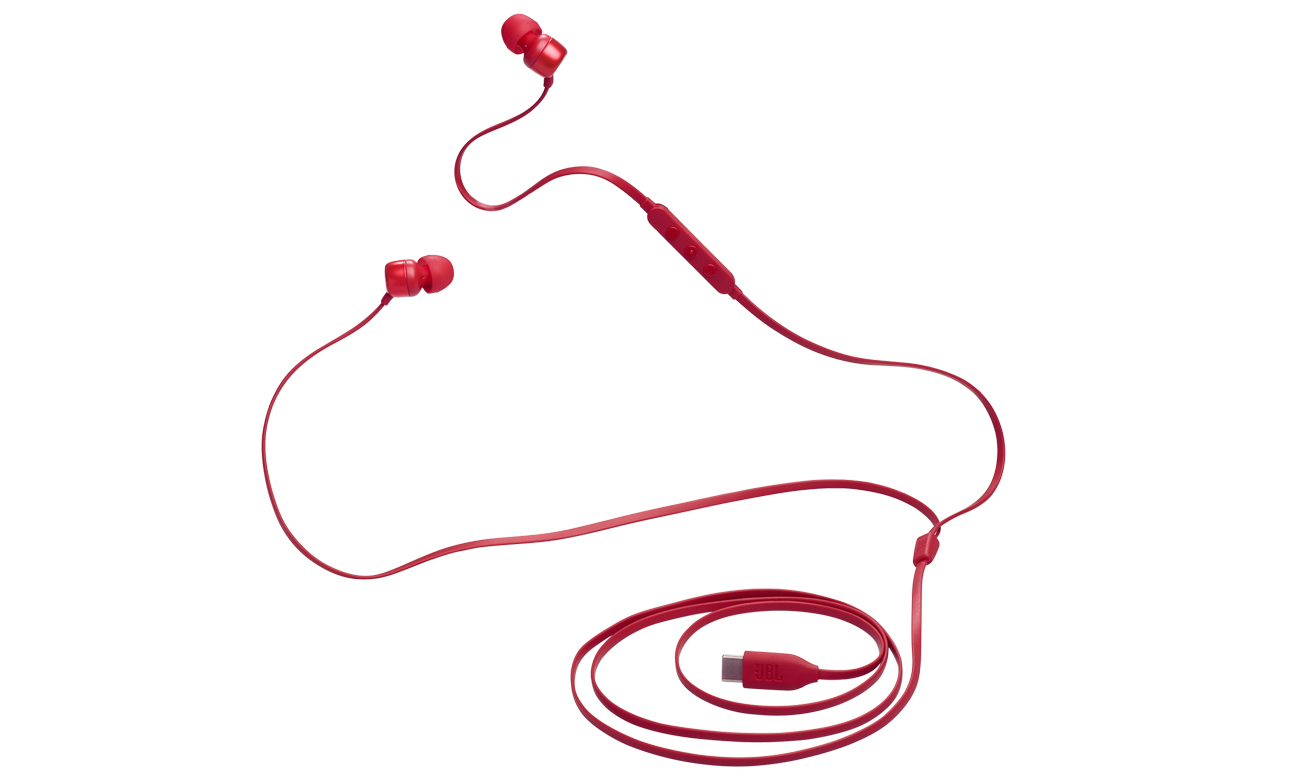 Słuchawki przewodowe JBL Tune 310C USB-C Czerwone - Widok ogólny