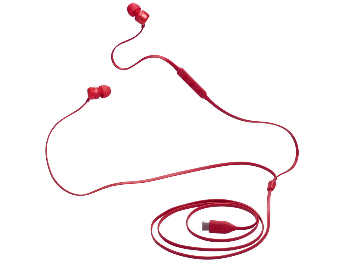 Słuchawki przewodowe JBL Tune 310C USB-C Czerwone - Widok ogólny