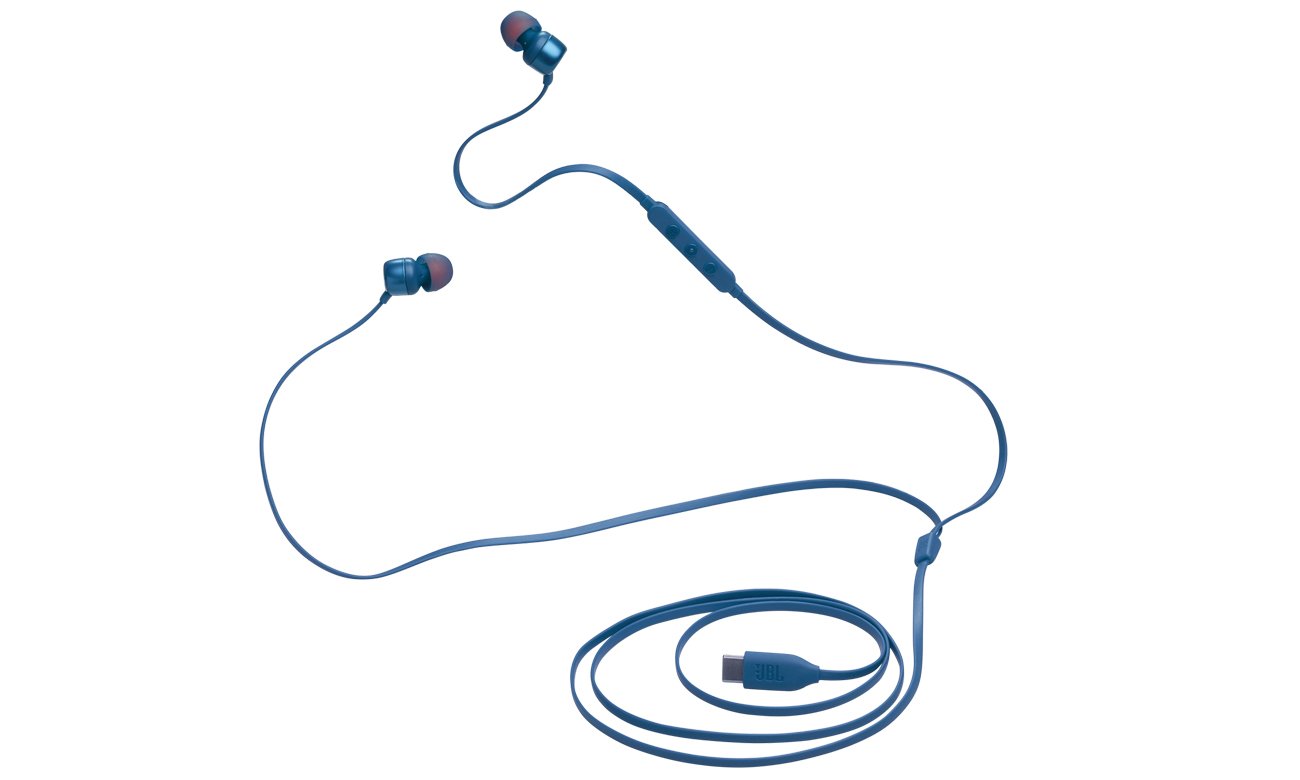 Słuchawki przewodowe JBL Tune 310C USB-C Niebieskie - Widok ogólny