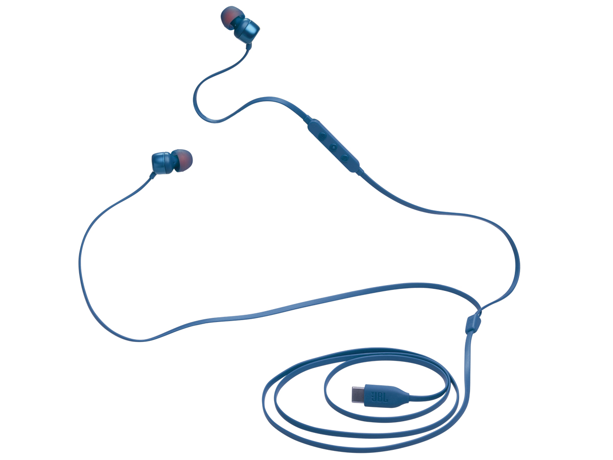 Słuchawki przewodowe JBL Tune 310C USB-C Niebieskie - Widok ogólny