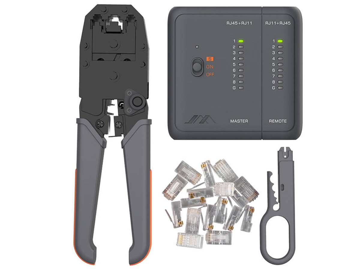 Jimi Home Netzwerk-Kabeltester + Crimpwerkzeug Set 5-in-1