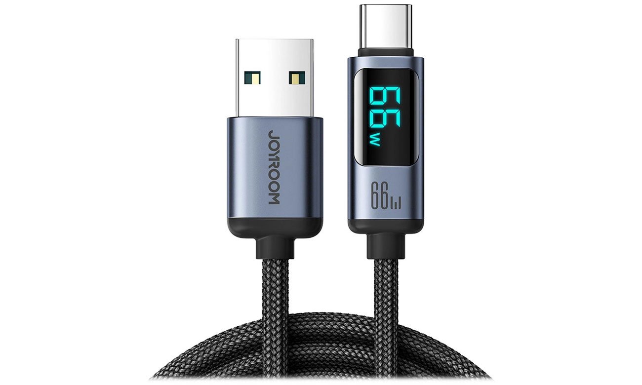 JoyRoom Prism Series A16 USB-C / USB-A 66W 1.2m z wyświetlaczem LED
