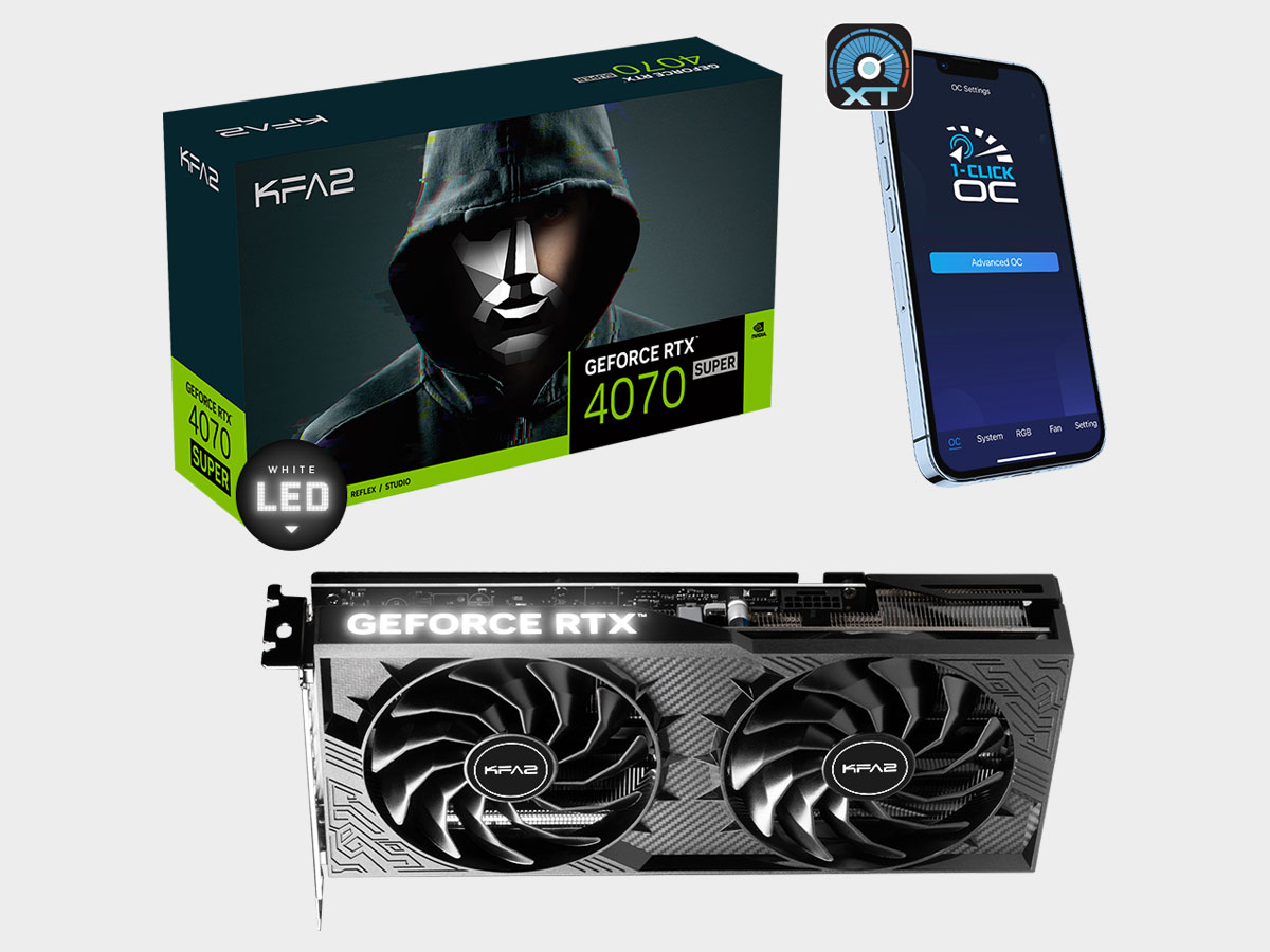 KFA2 GeForce RTX 4070 Super 1-Click OC 2X V2 packshot