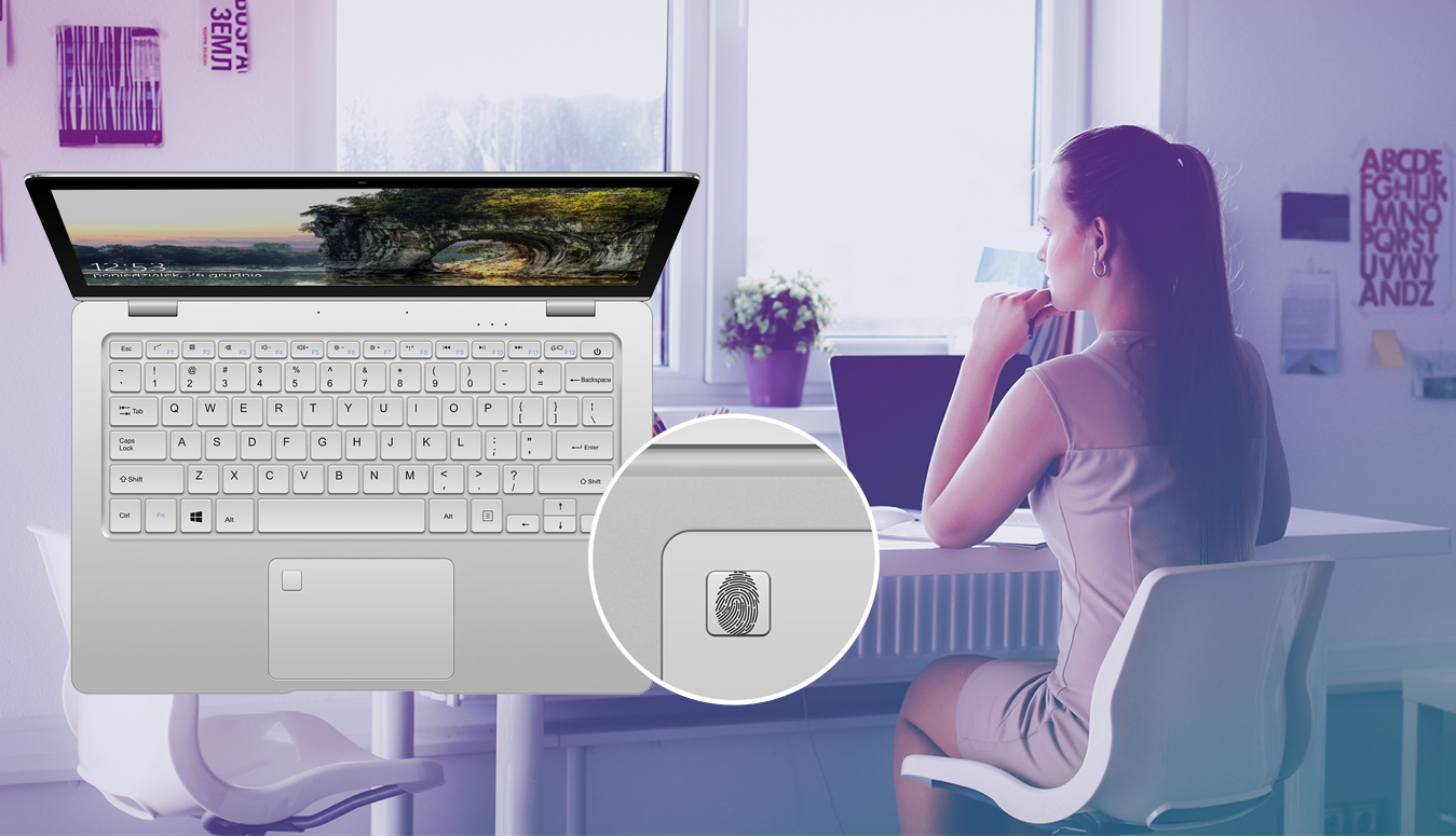 Kiano Elegance 13.3 360° Minecraft Edition windows hello czytnik linii papilarnych