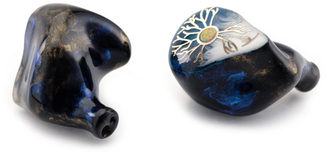 Hybrydowe słuchawki dokanałowe Kinera IDUN 2.0 Golden Black-Blue - Widok lewej i prawej słuchawki