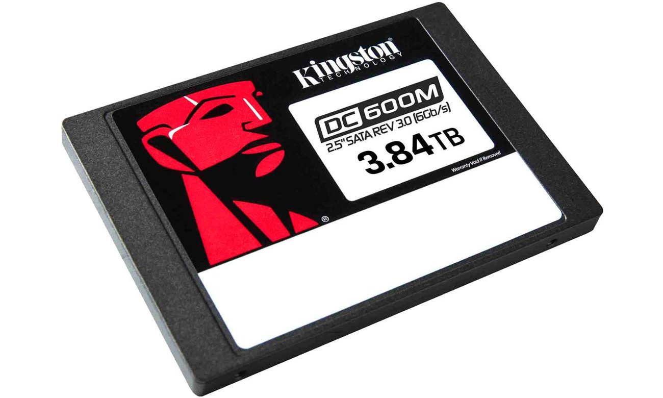 SSD 2,5'' Kingston DC600M SATA 3,84 TB - Frontansicht im Winkel