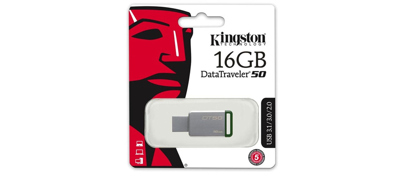 Kingston 16GB DataTraveler 50 30MBs szybki niezawodny komapktowy kompatybilny
