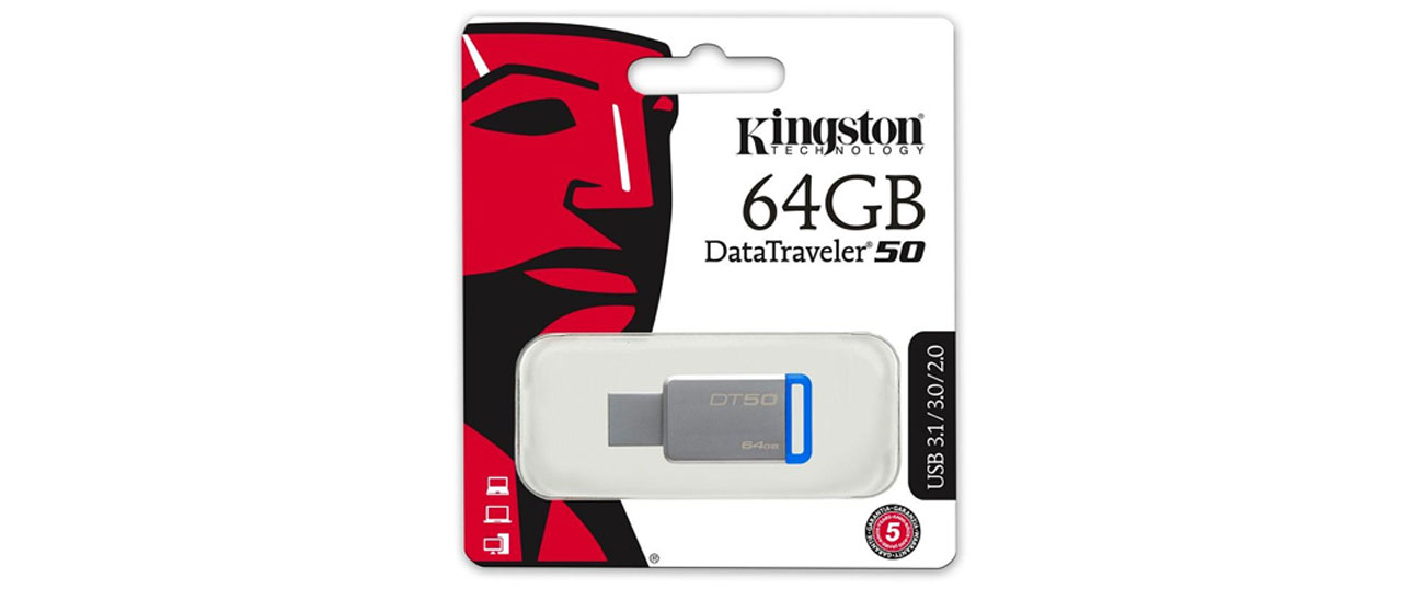 Kingston 64GB DataTraveler 50 30MBs szybki niezawodny komapktowy kompatybilny
