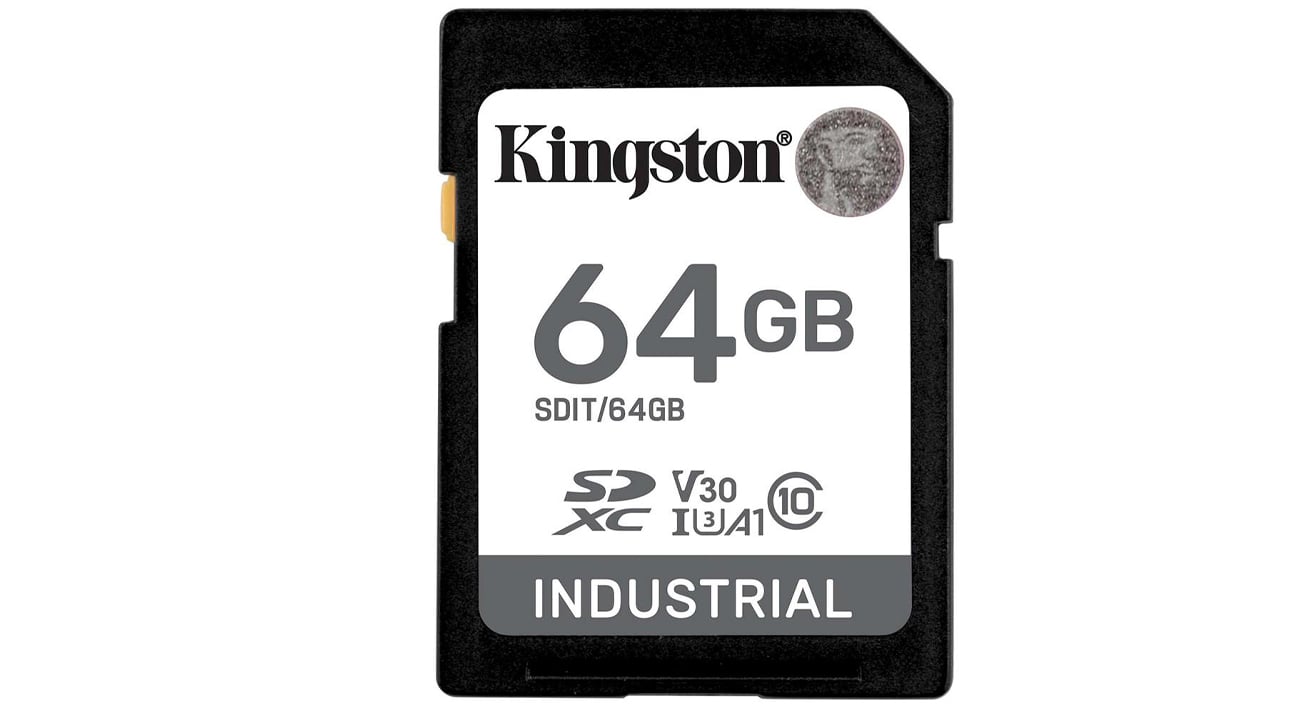 Karta pamięci Kingston 64GB SDXC Industrial UHS-I U3 V30 A1 pSLC
