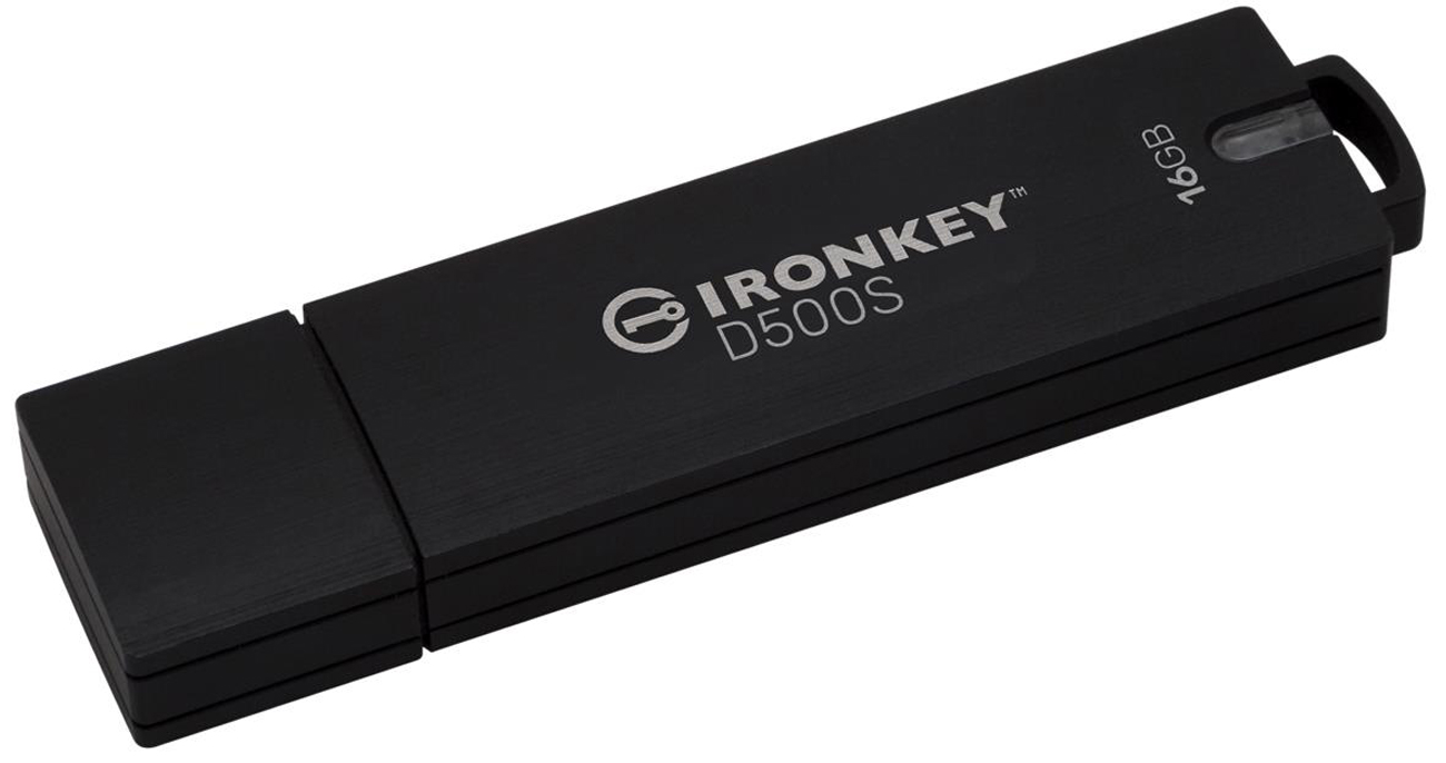 Pendrive Kingston IronKey D500S AES 256 16 GB - Widok od przodu pod kątem