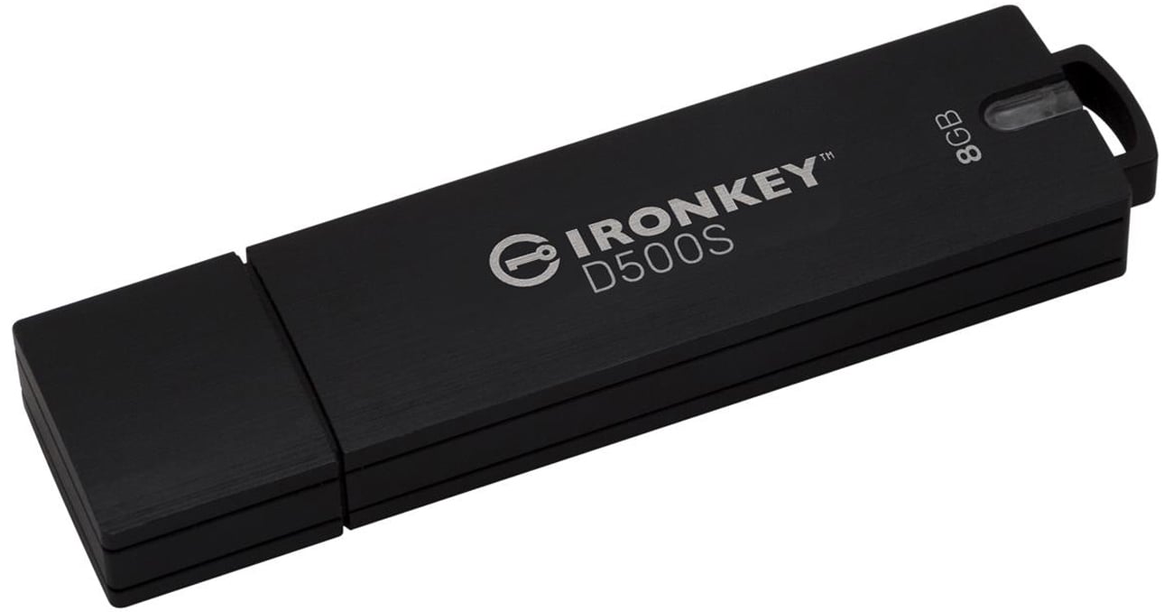 Pendrive Kingston IronKey D500S AES 256 8 GB - Widok od przodu pod kątem