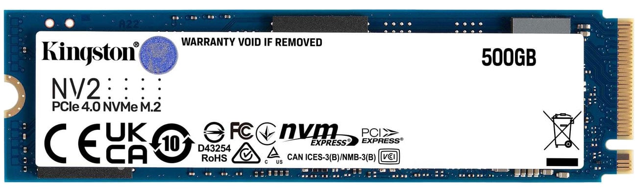 Dysk SSD M.2 NVMe Kingston NV2 500 GB - Widok od przodu