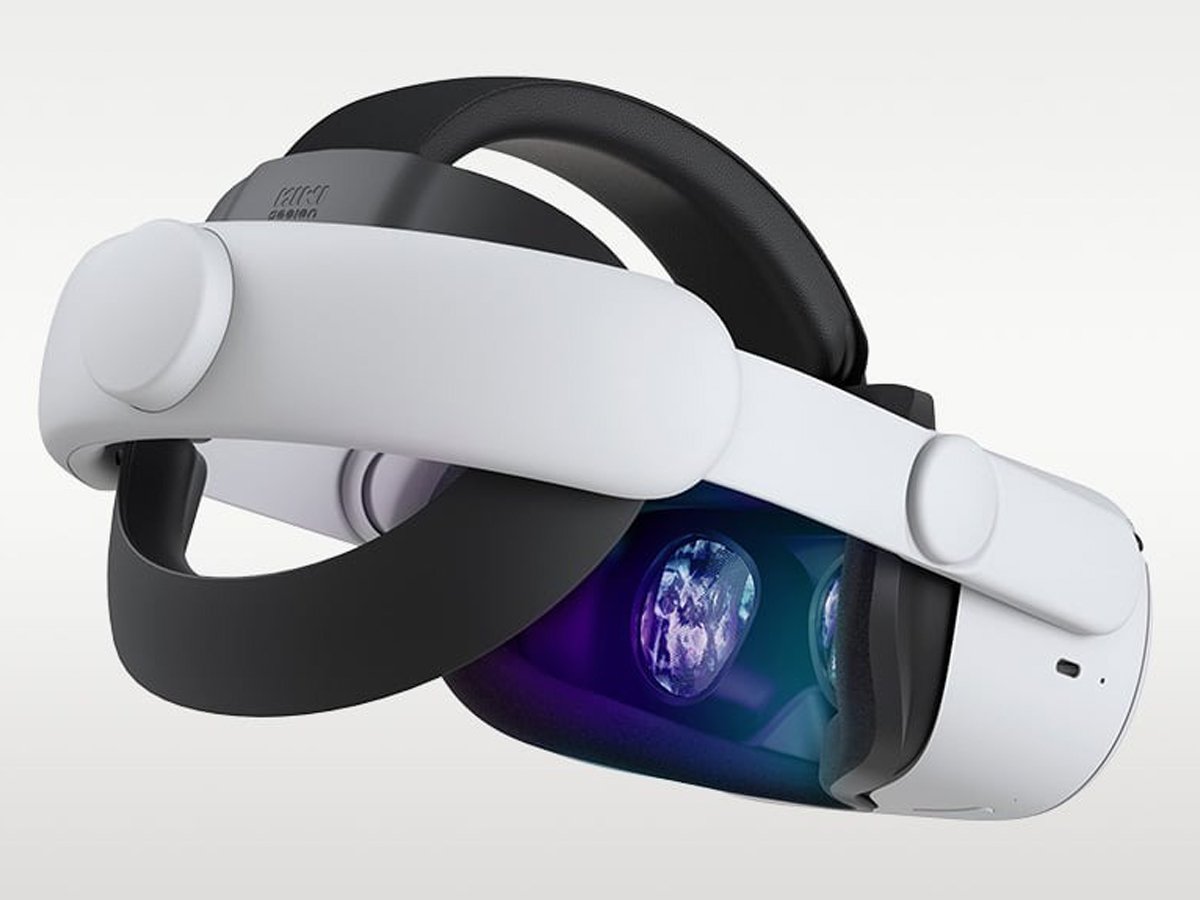 Pasek na głowę Kiwi Design Q31-2.1 do Meta Quest 2 Biały - Przenośna konstrukcja
