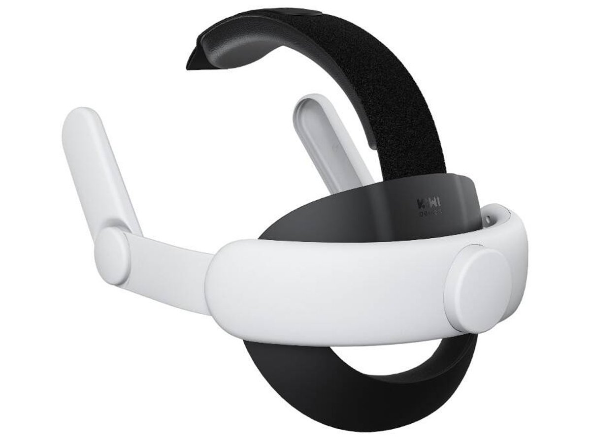 Pasek na głowę Kiwi Design Q31-2.1 do Meta Quest 2 Biały - Widok od tyłu pod kątem