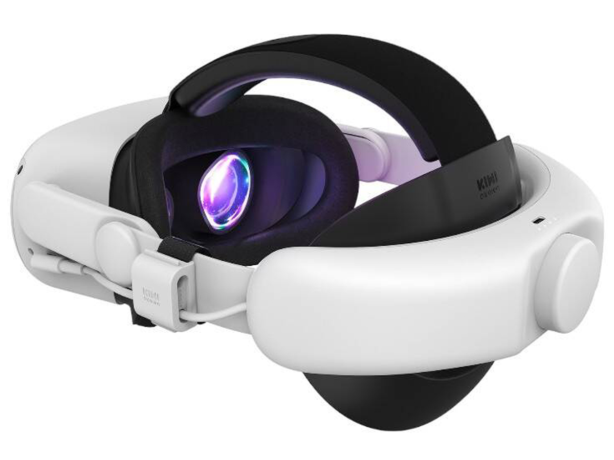 Pasek na głowę Kiwi Design Q31-2.1U do Meta Quest 3 Biały - Widok od tyłu pod kątem