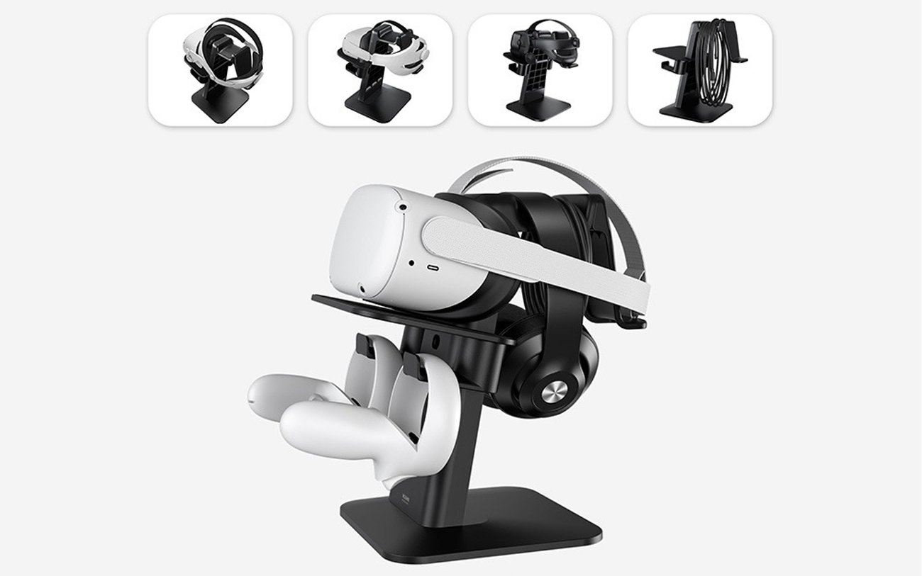 Stojak na gogle VR Kiwi Design S2-1 do Meta Quest 2/1 Czarny - Grafika