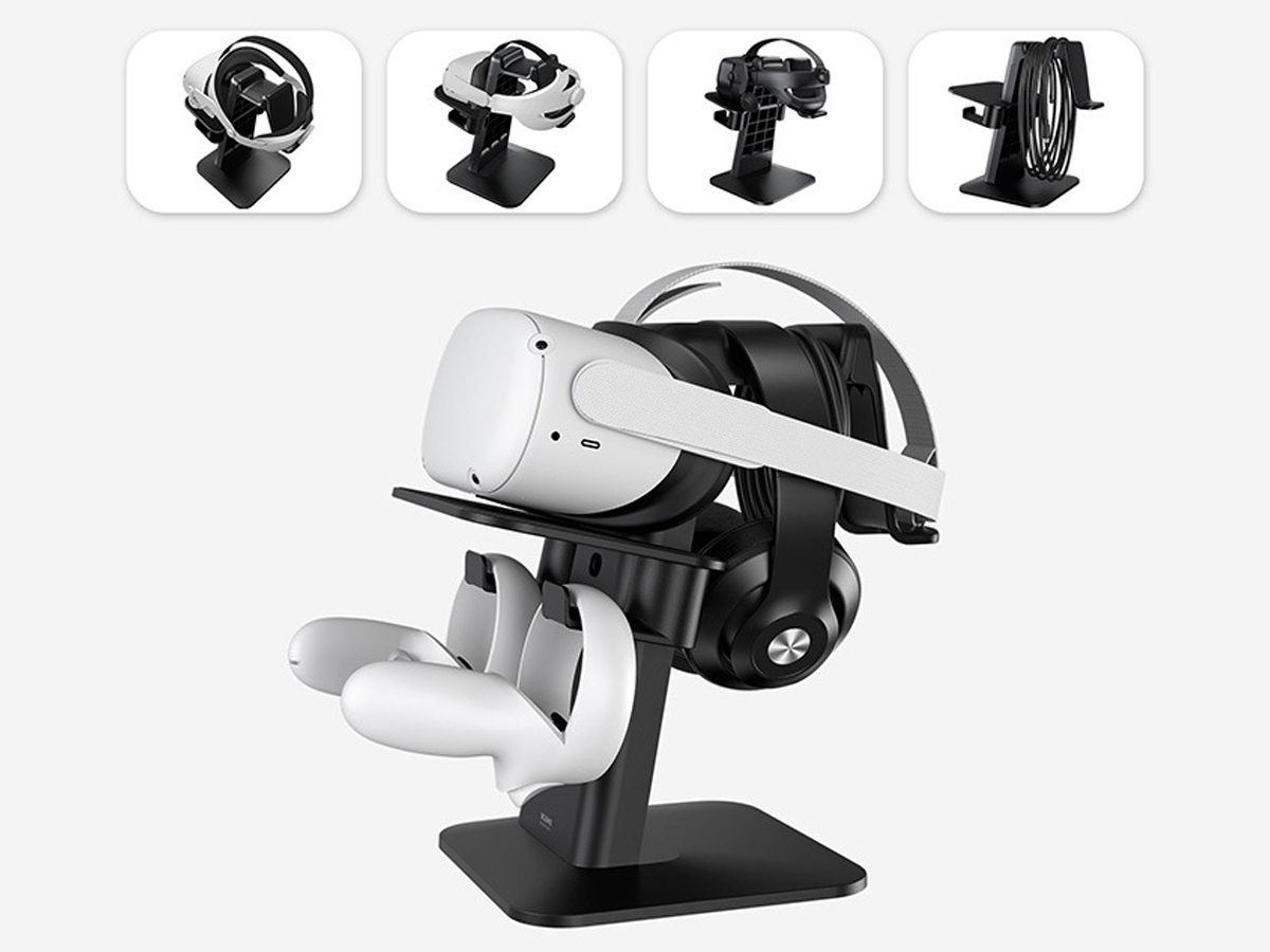 Stojak na gogle VR Kiwi Design S2-1 do Meta Quest 2/1 Czarny - Grafika