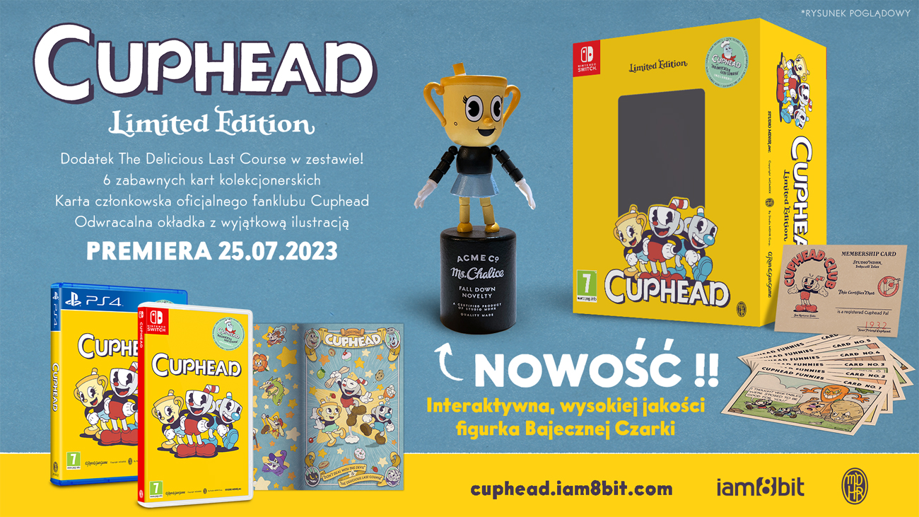 Grafika prezentująca zawartość Edycji Limitowanej gry Cuphead