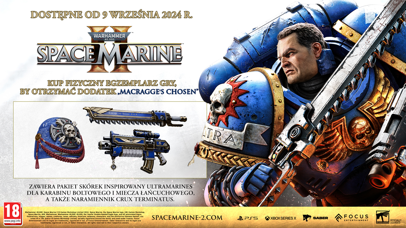 Grafika prezentująca zawartość Edycji Standard gry Warhammer 40,000: Space Marine 2
