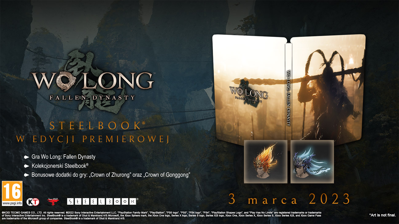 Grafika prezentująca zawartość gry Wo Long: Fallen Dynasty Steelbook Edition