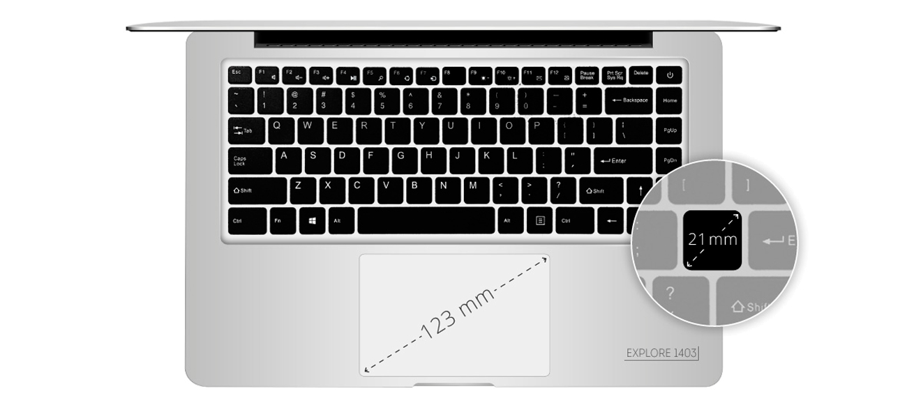 Kruger&Matz Explore 1403 FHD klawiatura touchpad