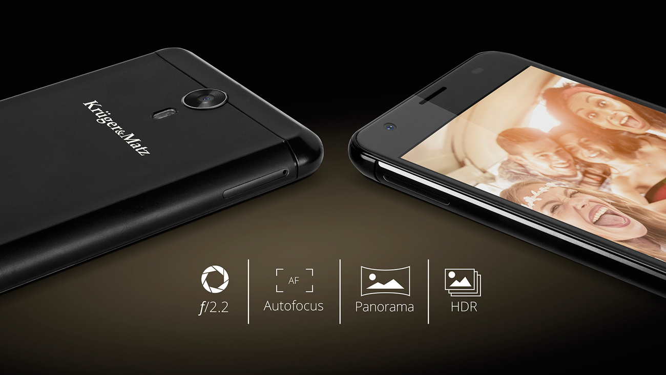 Kruger&Matz LIVE 5+ aparaty 13 mpix i 8 mpix autofocus panorama