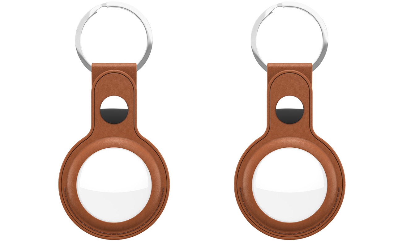 AirTag Keyring skórzane etui ochronne KeyBudz do AirTag tan 2 sztuki
