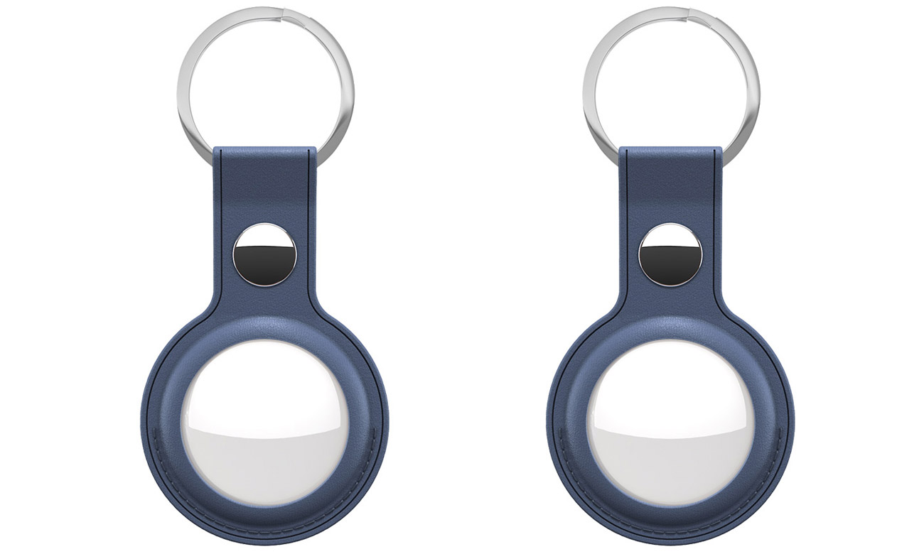 AirTag Keyring skórzane etui ochronne KeyBudz do AirTag cobalt blue 2 sztuki