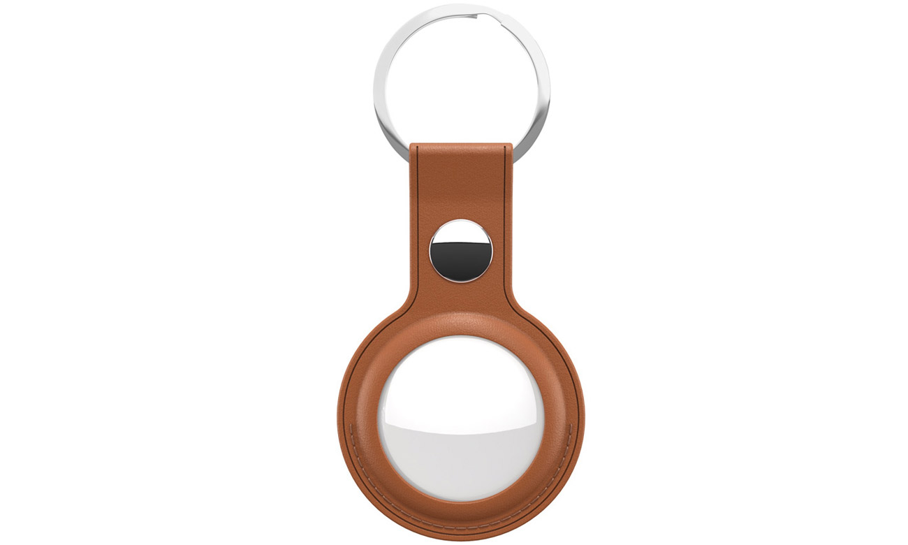 AirTag Keyring Lederetui KeyBudz für AirTag tan