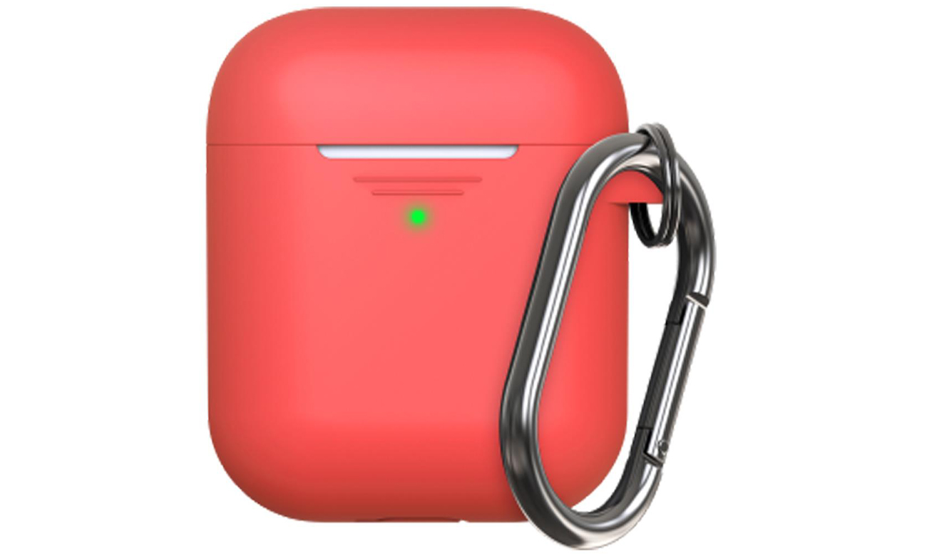 Etui KeyBudz Elevate Keychain für AirPods 1/2 Rot - Vorderansicht, geschlossenes Etui