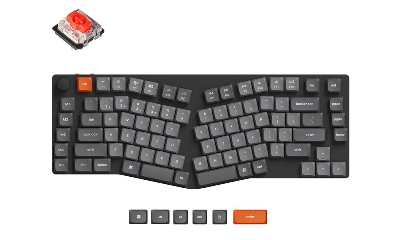 Keychron K15 Max A1 Ultra Slim Low Profile Gateron Red Ergonomic