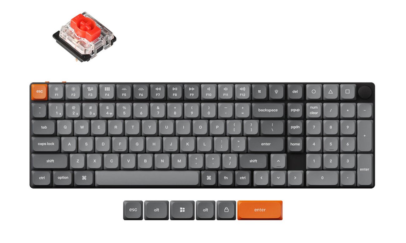 Keychron K17 Max B1 Ultra Slim Low Profile Gateron Red RGB