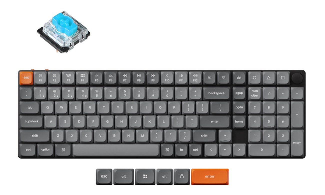 Keychron K17 Max B2 Ultra Slim Low Profile Gateron Blue RGB